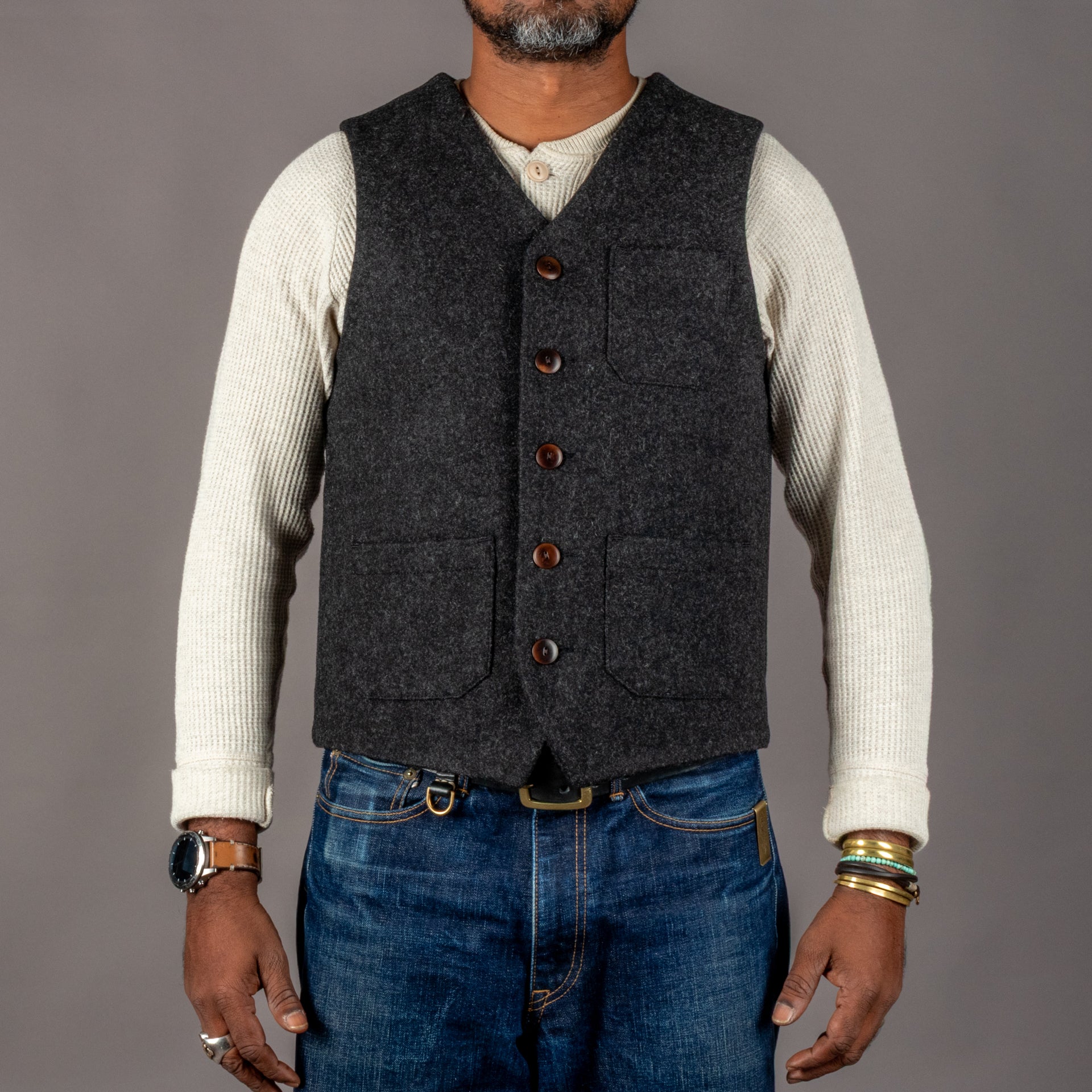 Pike Brothers1937 Roamer Vest Beaver BlackGiletsBritish Parts Luzern