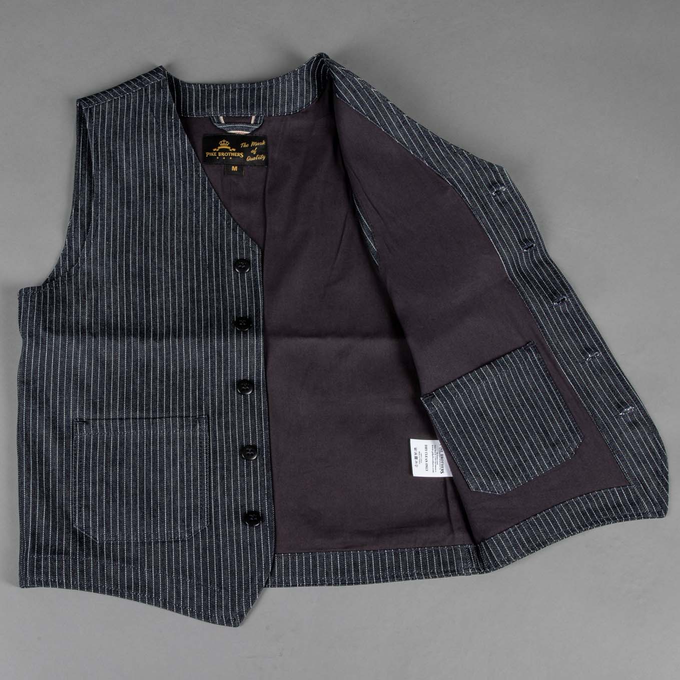 Pike Brothers1937 Roamer Vest Blue WabashGiletsBritish Parts Luzern