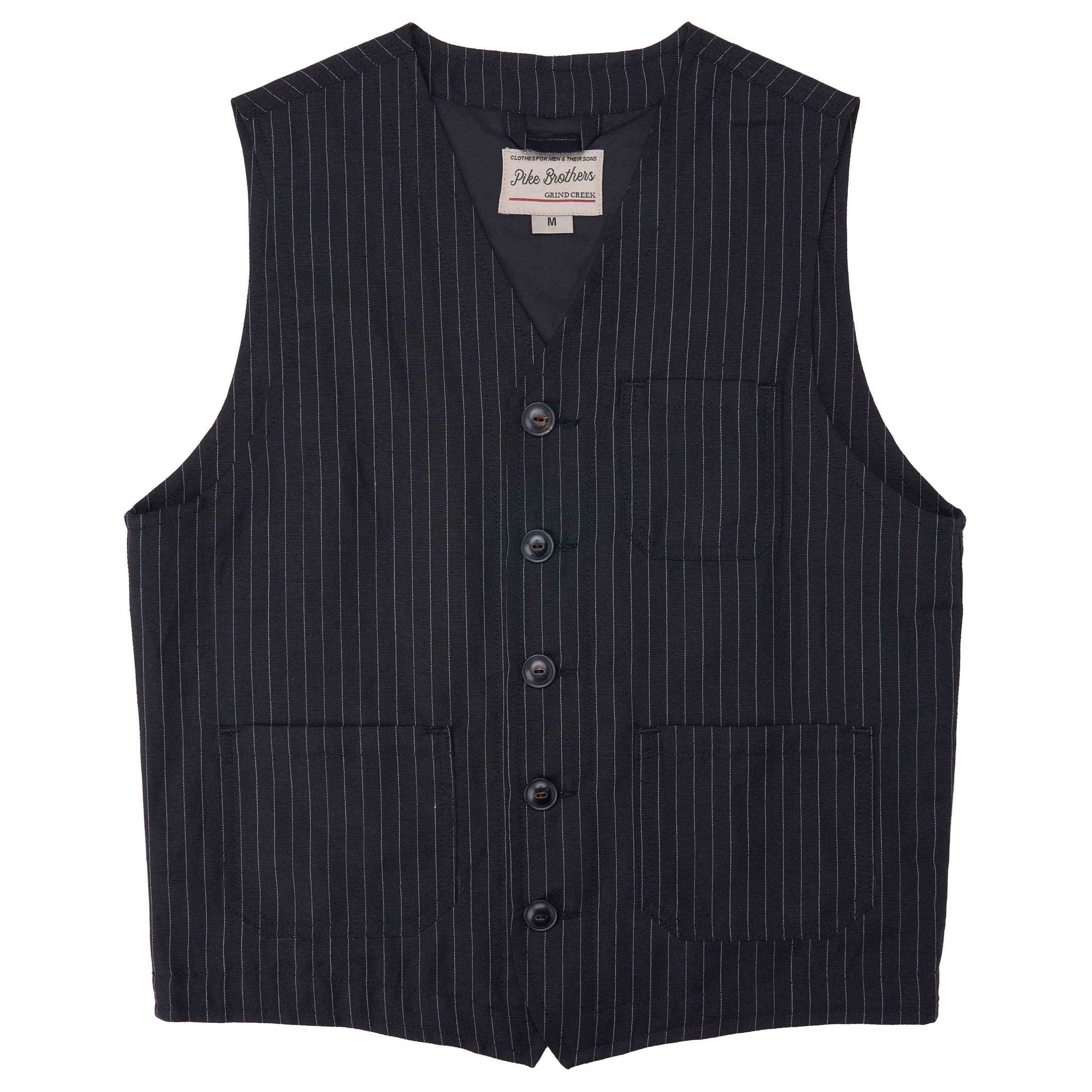 Pike Brothers1937 Roamer Vest Chicago BlackGiletsBritish Parts Luzern