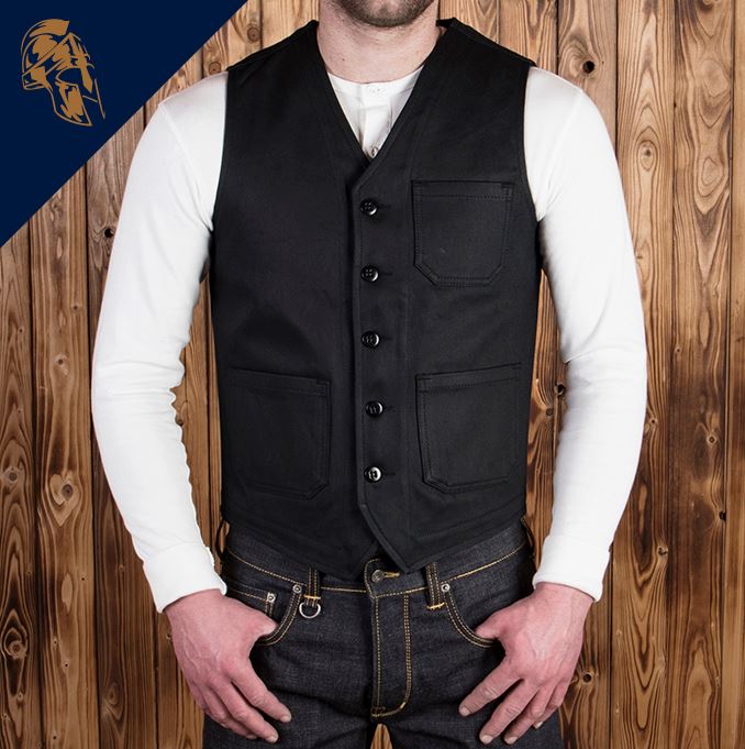 Pike Brothers1937 Roamer Vest Elephant Skin BlackGiletsBritish Parts Luzern