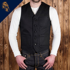 Pike Brothers1937 Roamer Vest Elephant Skin BlackGiletsBritish Parts Luzern