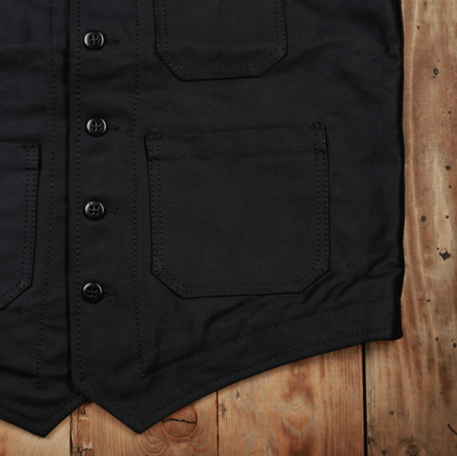 Pike Brothers1937 Roamer Vest Elephant Skin BlackGiletsBritish Parts Luzern