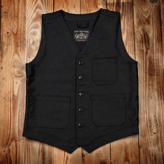 Pike Brothers1937 Roamer Vest Elephant Skin BlackGiletsBritish Parts Luzern