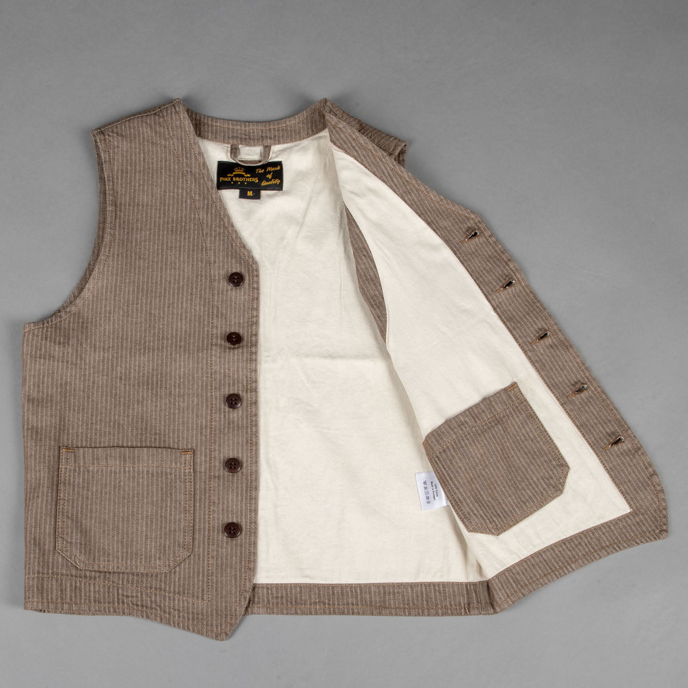 Pike Brothers1937 Roamer Vest HBT BrownGiletsBritish Parts Luzern