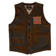 Pike Brothers1937 Roamer Vest Hickory Stripes BrownGiletsBritish Parts Luzern
