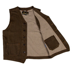 Pike Brothers1937 Roamer Vest Hickory Stripes BrownGiletsBritish Parts Luzern