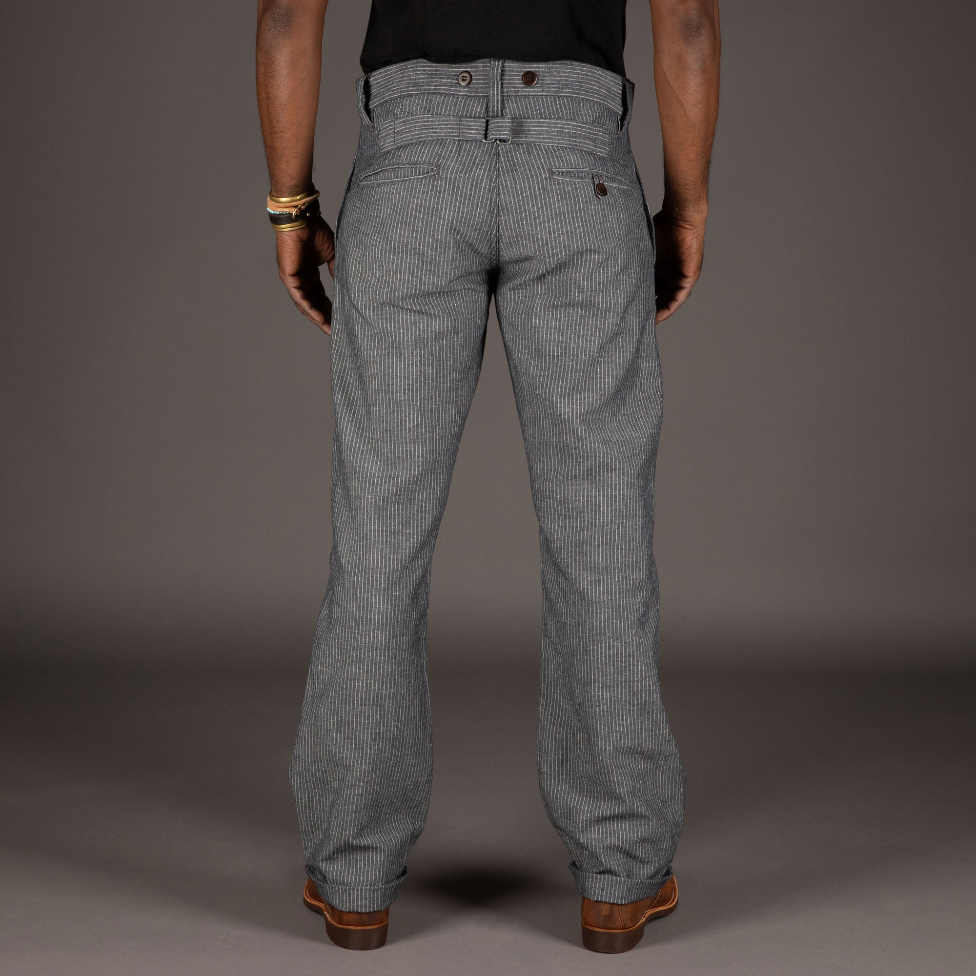 Pike Brothers1942 Hunting Pant Grey Striped LinenPantalonsBritish Parts Luzern