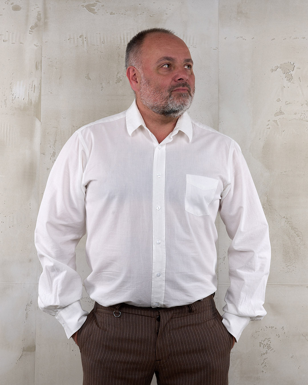 Pike Brothers1947 Albatros Shirt white chambrayChemiseBritish Parts Lucerne