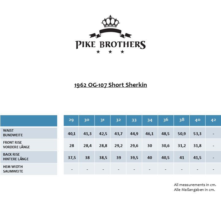 Pike Brothers1962 OG - 107 Short Sherkin GreyPantalonsBritish Parts Luzern