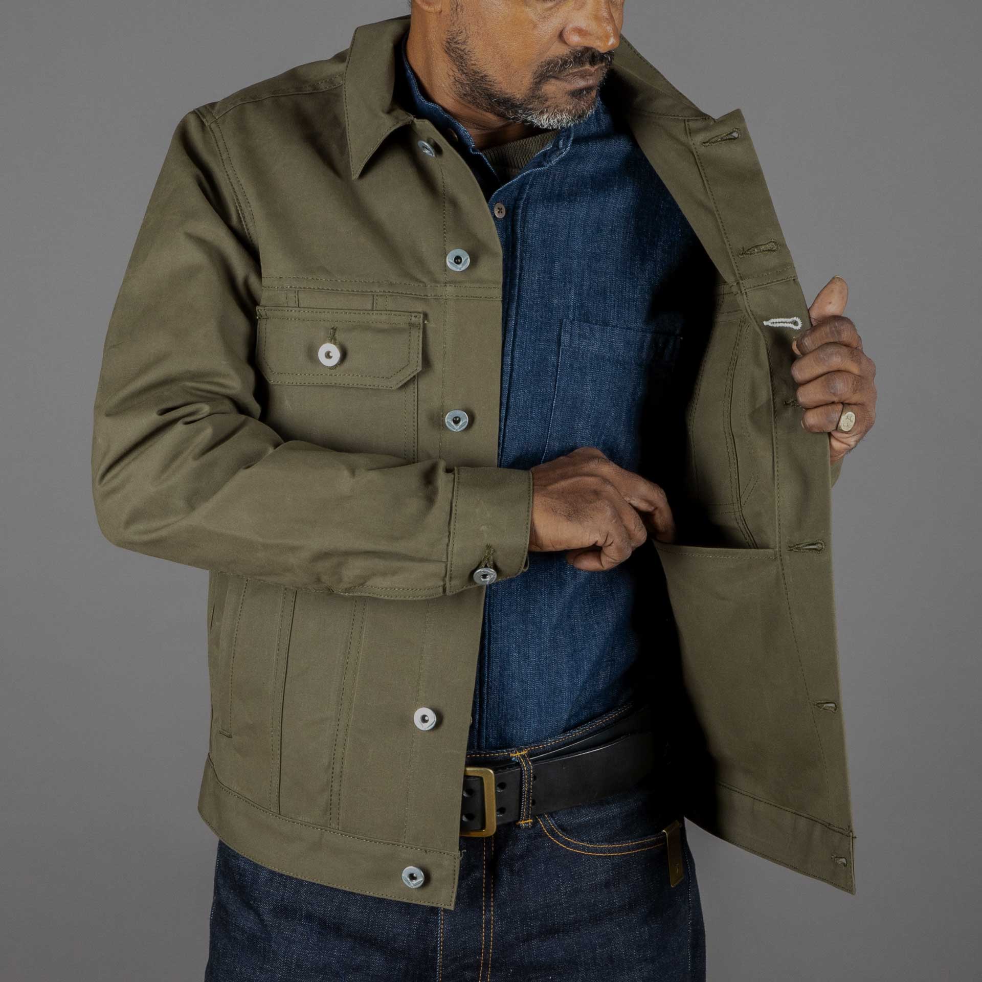 Rogue TerritoryCruiser Jacket Dry Wax Canvas OliveVestesBritish Parts Luzern
