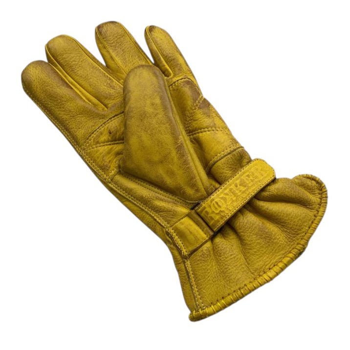 Gants de moto Rokker Ride Hard - Jaune naturel - British Parts Luzern