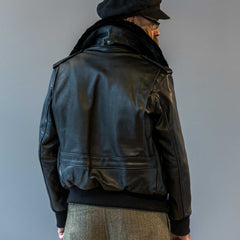 Schott NYCA - 2 aviateurs veste en cuir noirVeste en cuirBritish Parts Luzern