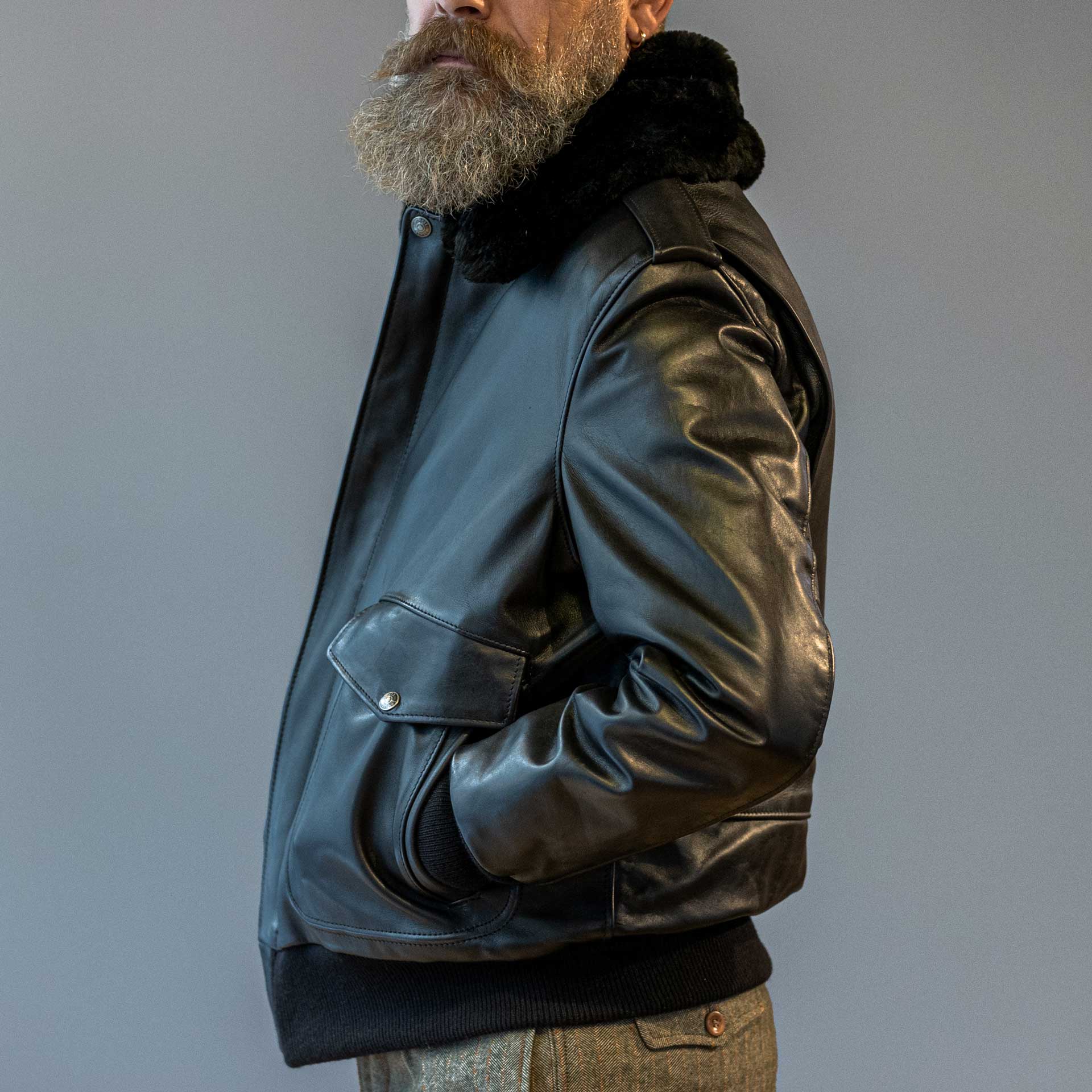 Schott NYCA - 2 aviateurs veste en cuir noirVeste en cuirBritish Parts Luzern