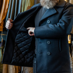 Schott NYCClassic Melton Wool Navy PeacoatManteauBritish Parts Luzern