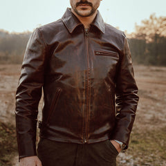 Shangri - La HeritageVarenne Horse Hide Veste en cuir WhiskeyJackenBritish Parts Luzern