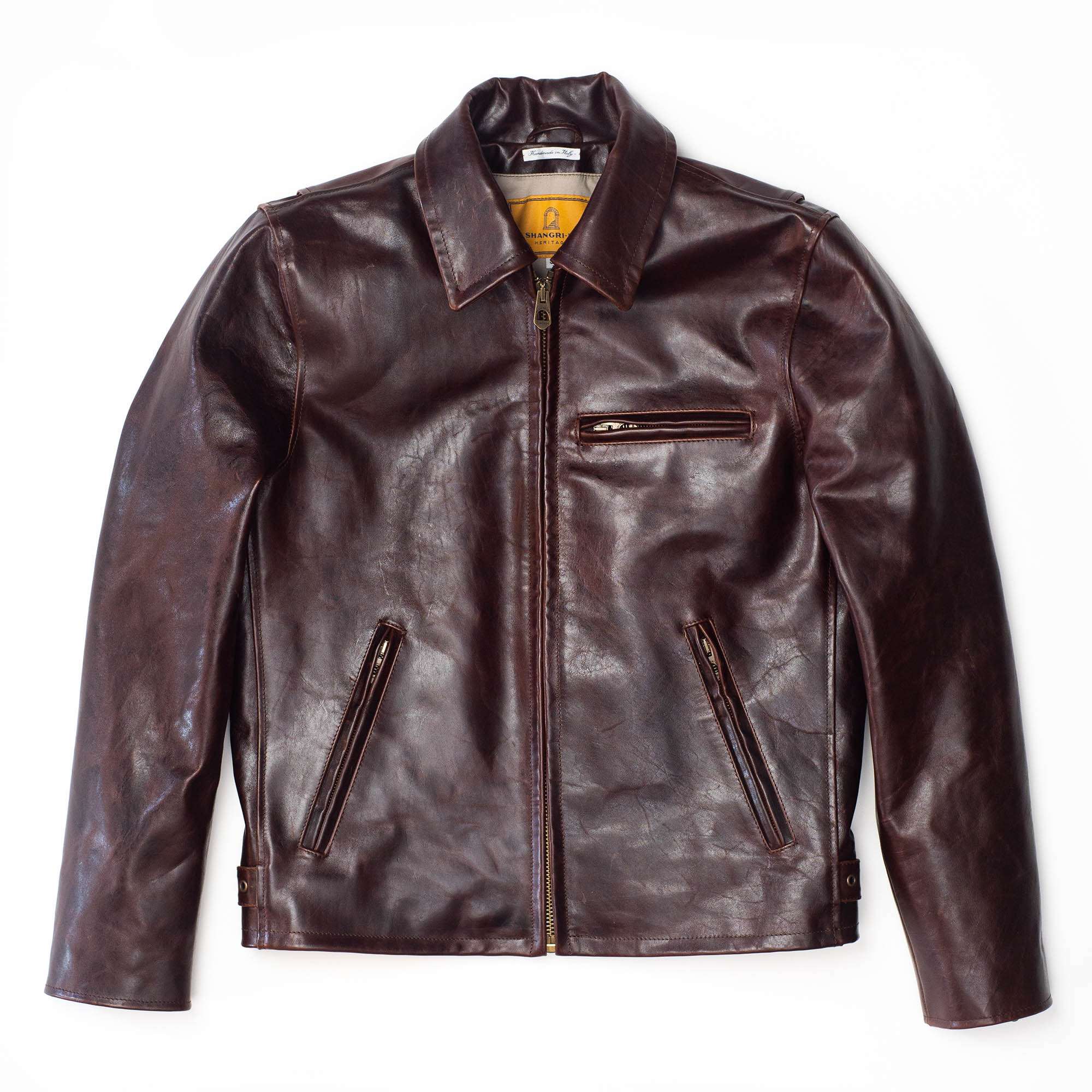 Shangri - La HeritageVarenne Horse Hide Veste en cuir WhiskeyJackenBritish Parts Luzern