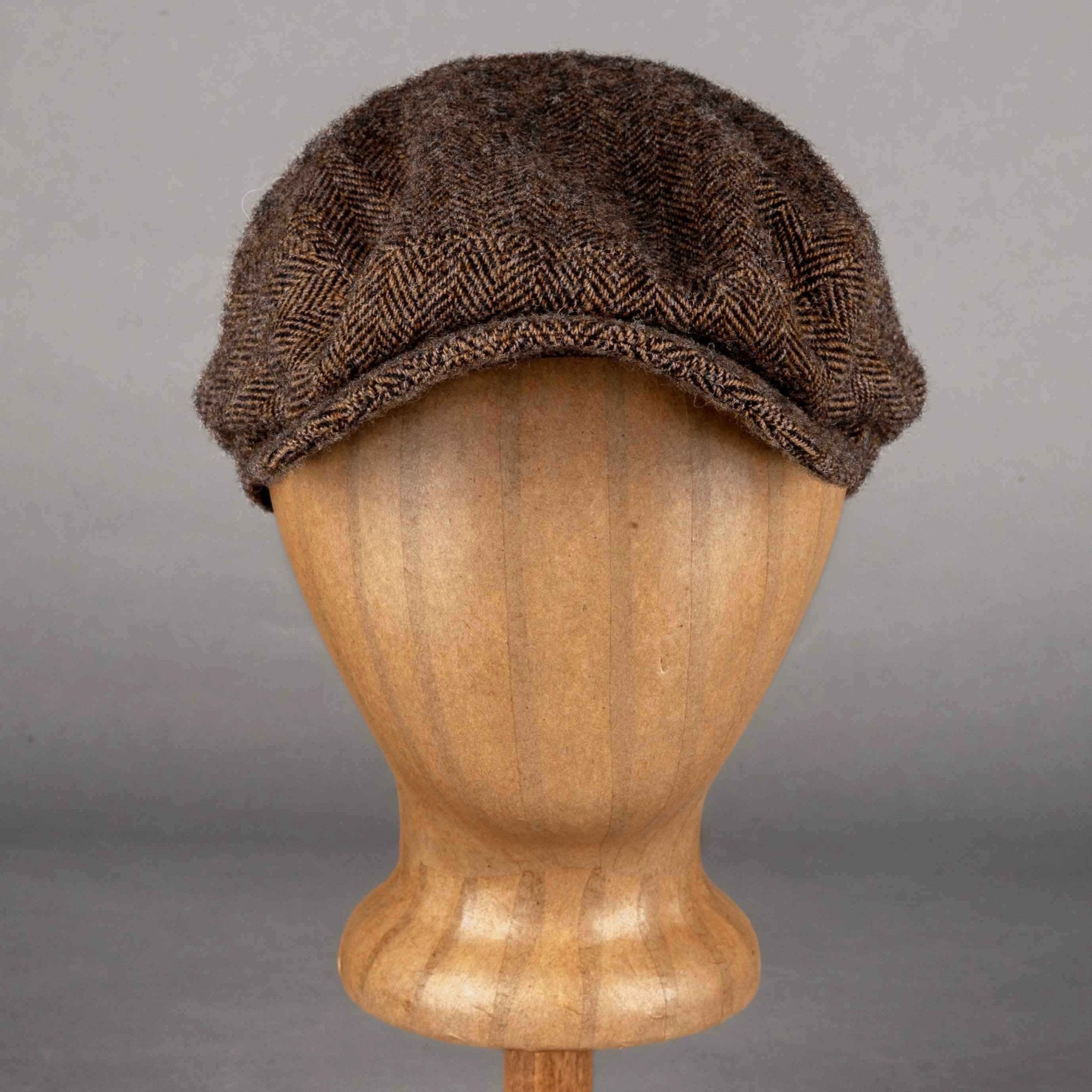 StetsonDriver Cap laine vierge Herringbone marron - melangeBonnetBritish Parts Luzern