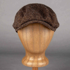 StetsonDriver Cap laine vierge Herringbone marron - melangeBonnetBritish Parts Luzern