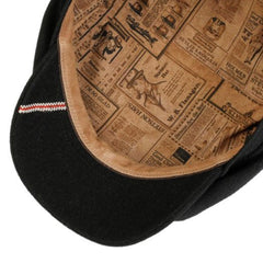 Casquette plate Stetson Driver en laine vierge selvedge noire British Parts Luzern
