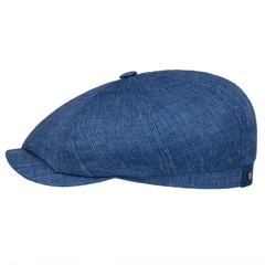 StetsonHatteras Leinen Stripes Casquette à carreaux bleue à rayures blanchesBritish Parts Luzern