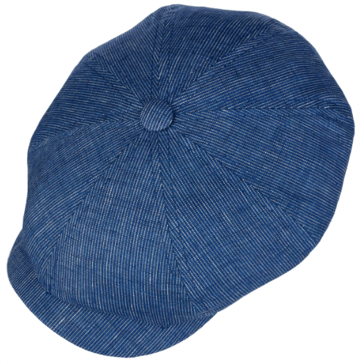 StetsonHatteras Leinen Stripes Casquette à carreaux bleue à rayures blanchesBritish Parts Luzern