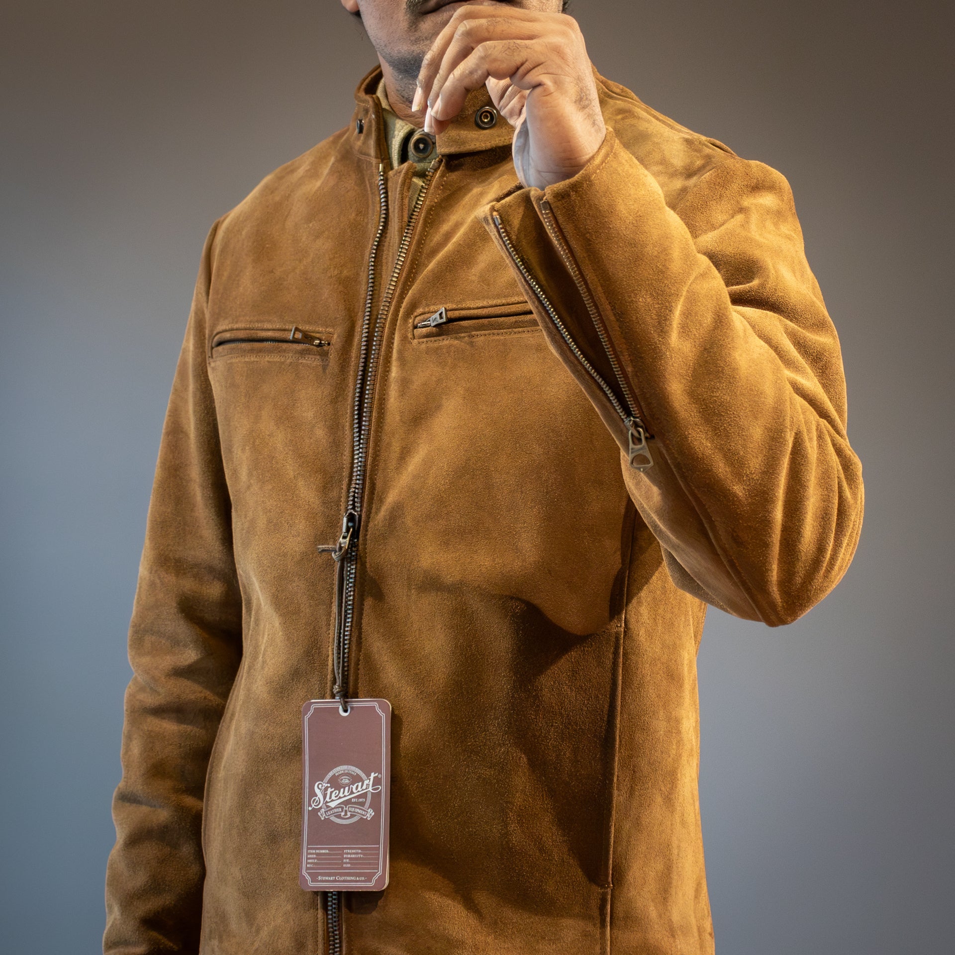 StewartJohnny Lederjacke - Rough Suede CigarJackenBritish Parts Luzern