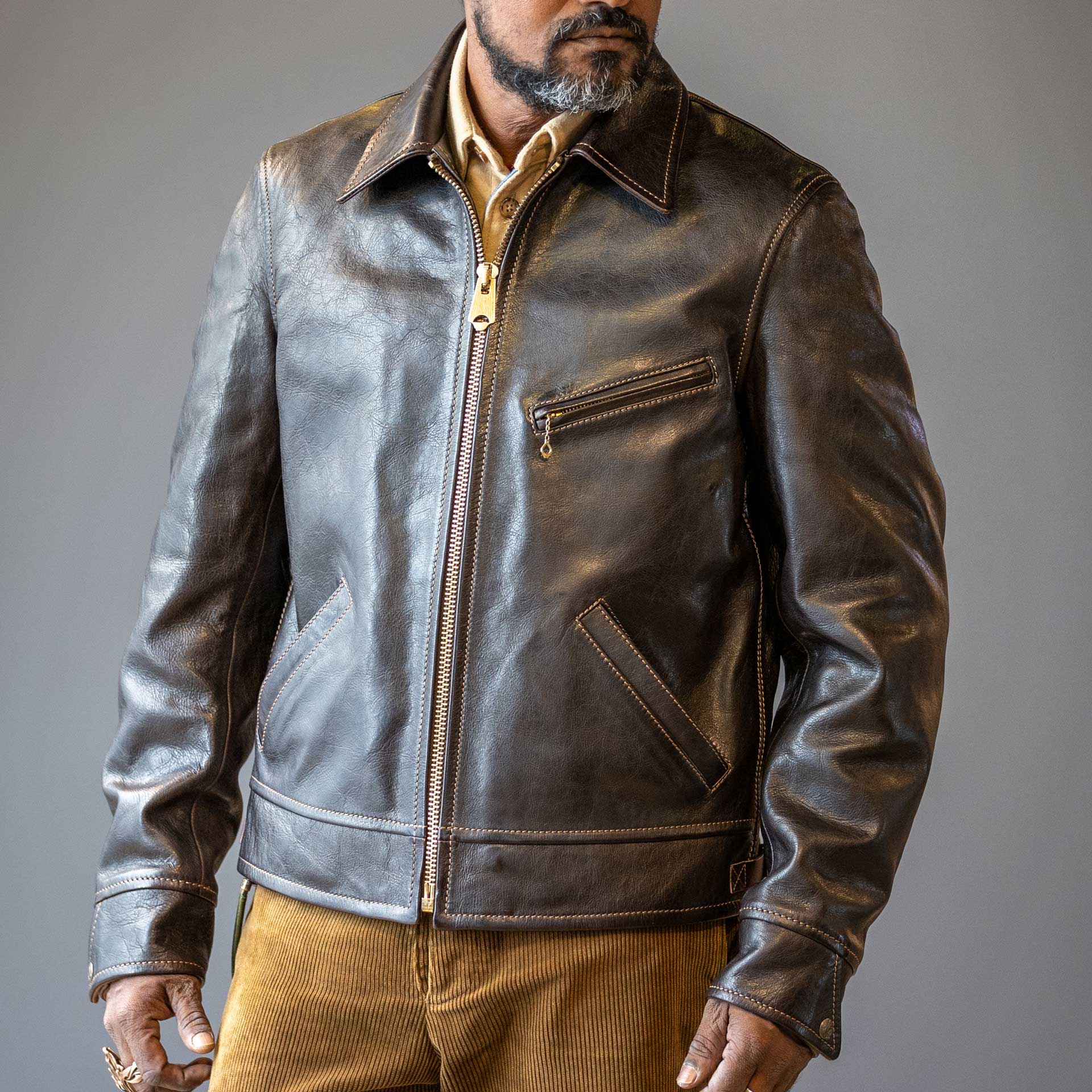 Thedi LeathersMTCN - 127996 Veste en cuir de cheval ChestnutJackenBritish Parts Luzern