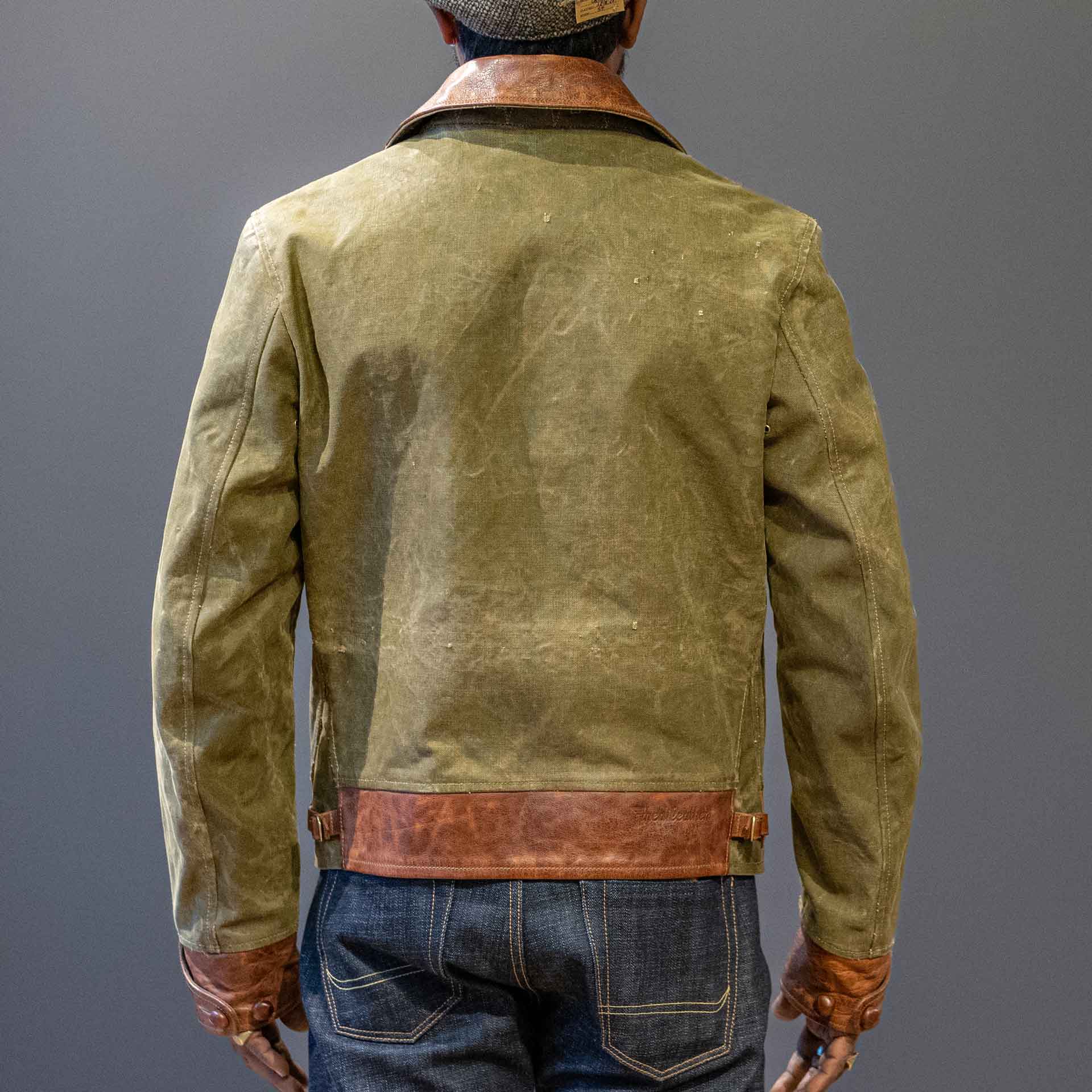 Thedi LeathersVeste en toile avec cuir de buffleVestesBritish Parts Lucerne