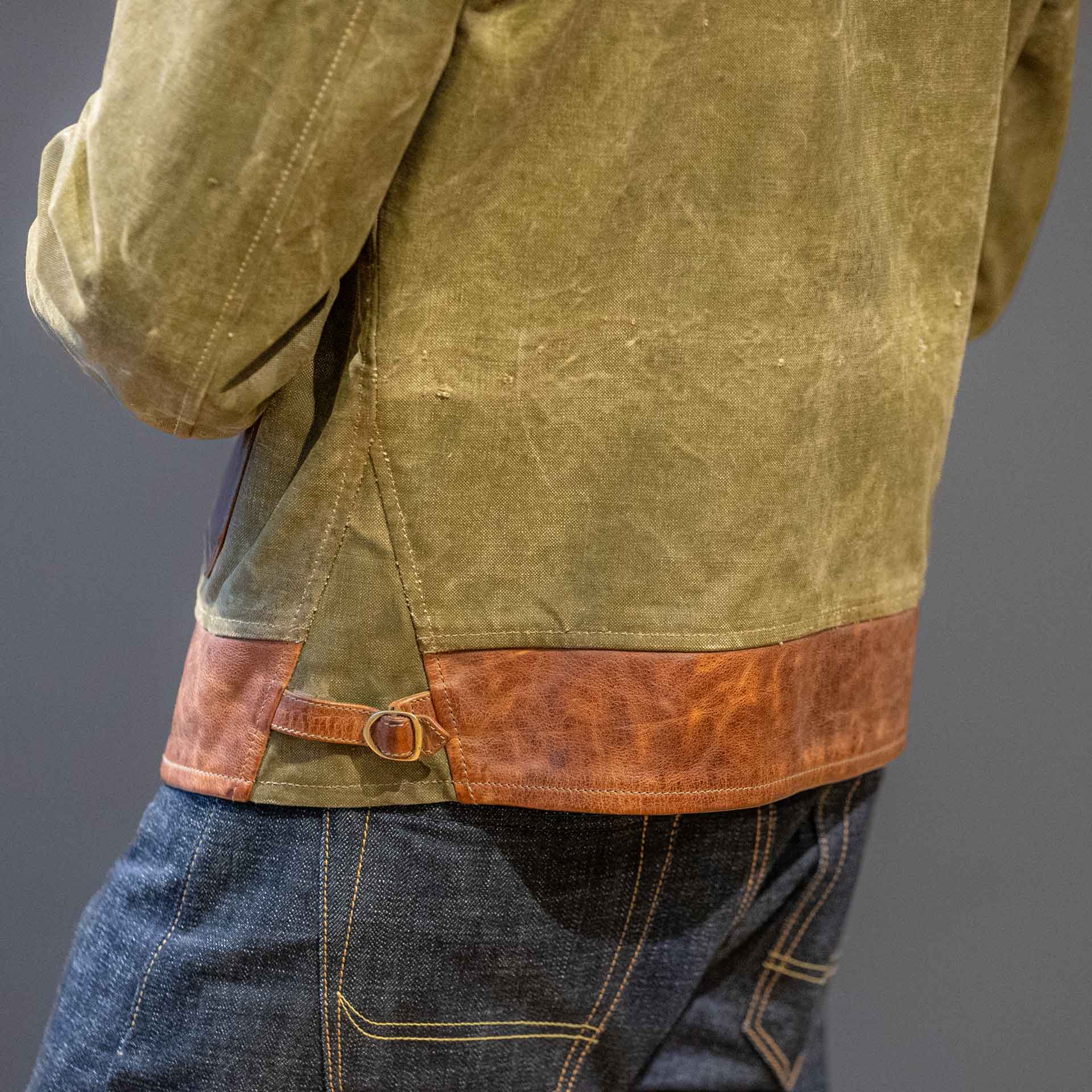 Thedi LeathersVeste en toile avec cuir de buffleVestesBritish Parts Lucerne