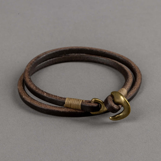 Timeless LeatherBracelet enrouleur brunBritish Parts Luzern