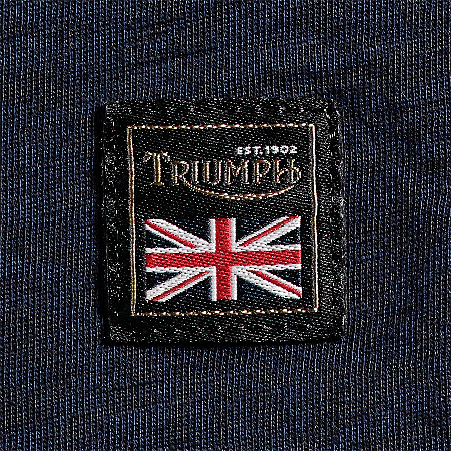 T-shirt Indigo avec joint de fourche Triumph Motorcycles, British Parts Lucerne