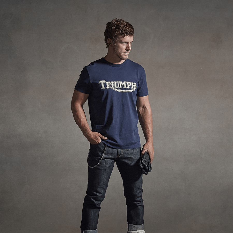 T-shirt Indigo avec joint de fourche Triumph Motorcycles, British Parts Lucerne