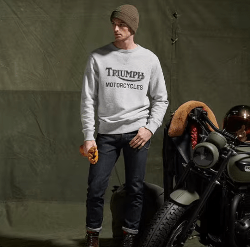 Triumph MotorcyclesSweat-shirt Radial grisT-shirt à manches longuesBritish Parts Lucerne
