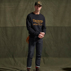 Sweat-shirt Triumph Motorcycles Radial noir à manches longues British Parts Luzern