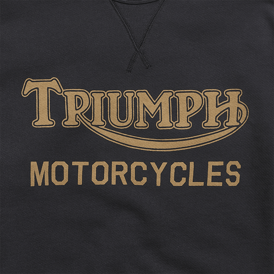 Sweat-shirt Triumph Motorcycles Radial noir à manches longues British Parts Luzern