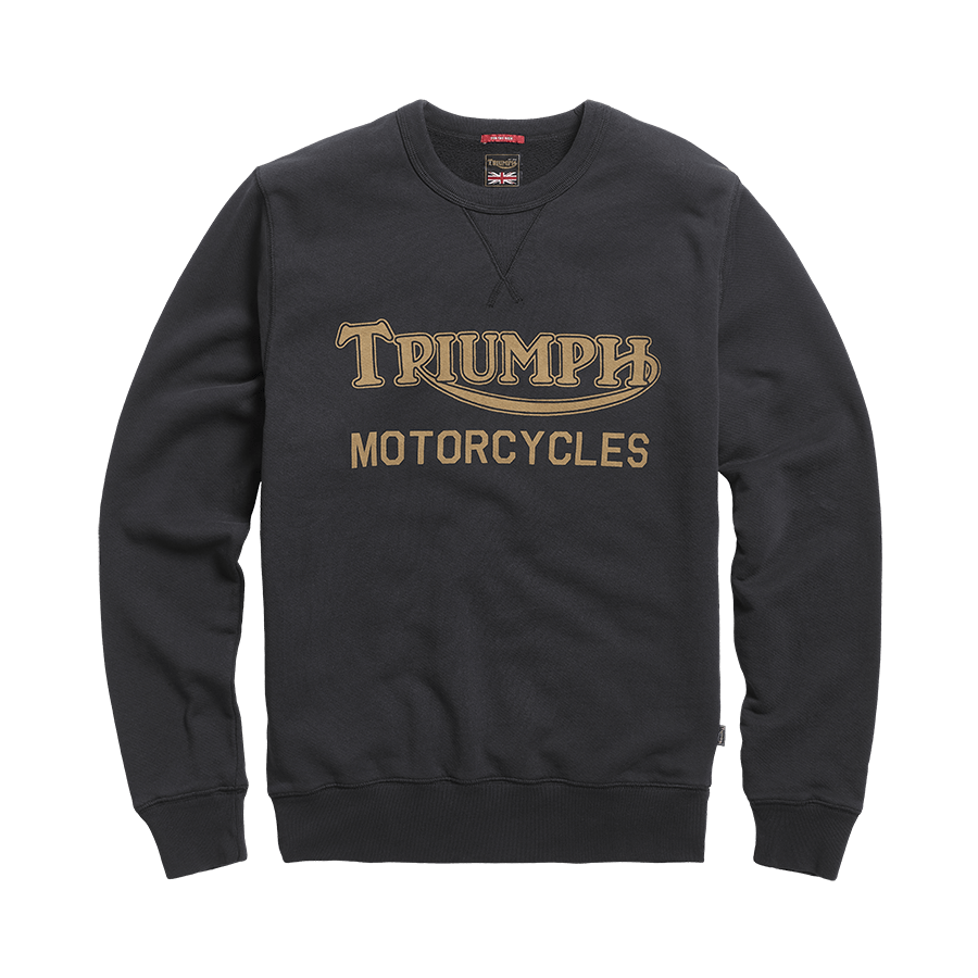 Sweat-shirt Triumph Motorcycles Radial noir à manches longues British Parts Luzern