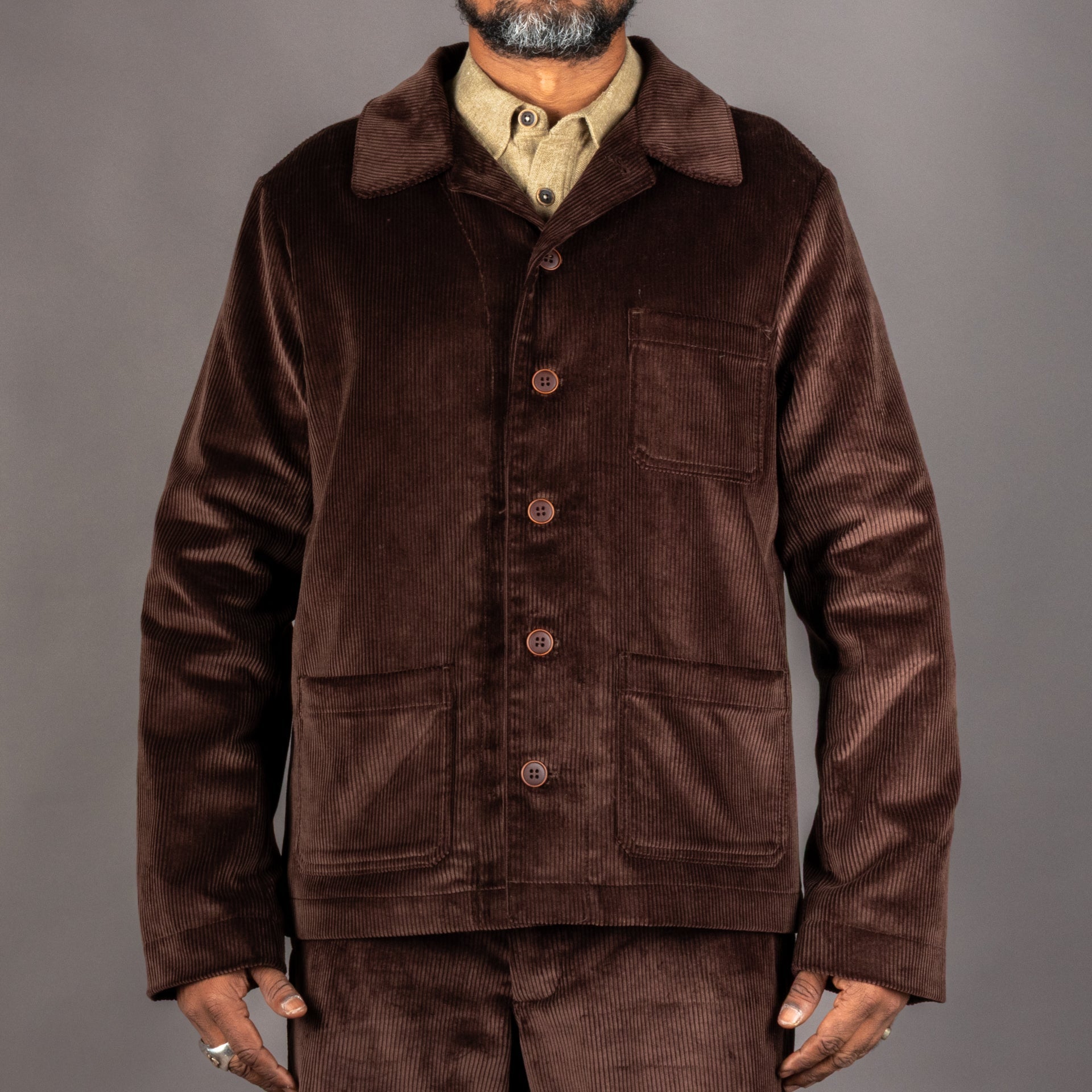 A Piece of Chic"La Besogne" Work Jacket - Brown CordJackenBritish Parts Luzern