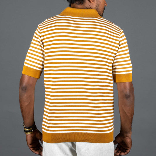 A Piece of Chic "Marius" Polo occre whitePolo ShirtBritish Parts Luzern