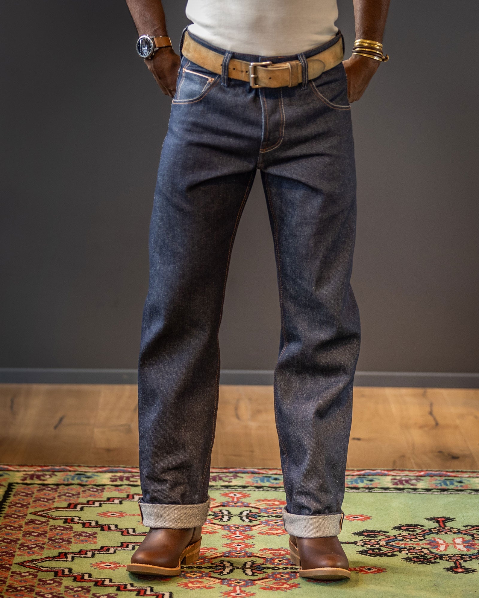 Pantalon en jean à manches bleuesPantalon en jean droit (haut) 13.5 ozPantalonBritish Parts Luzern