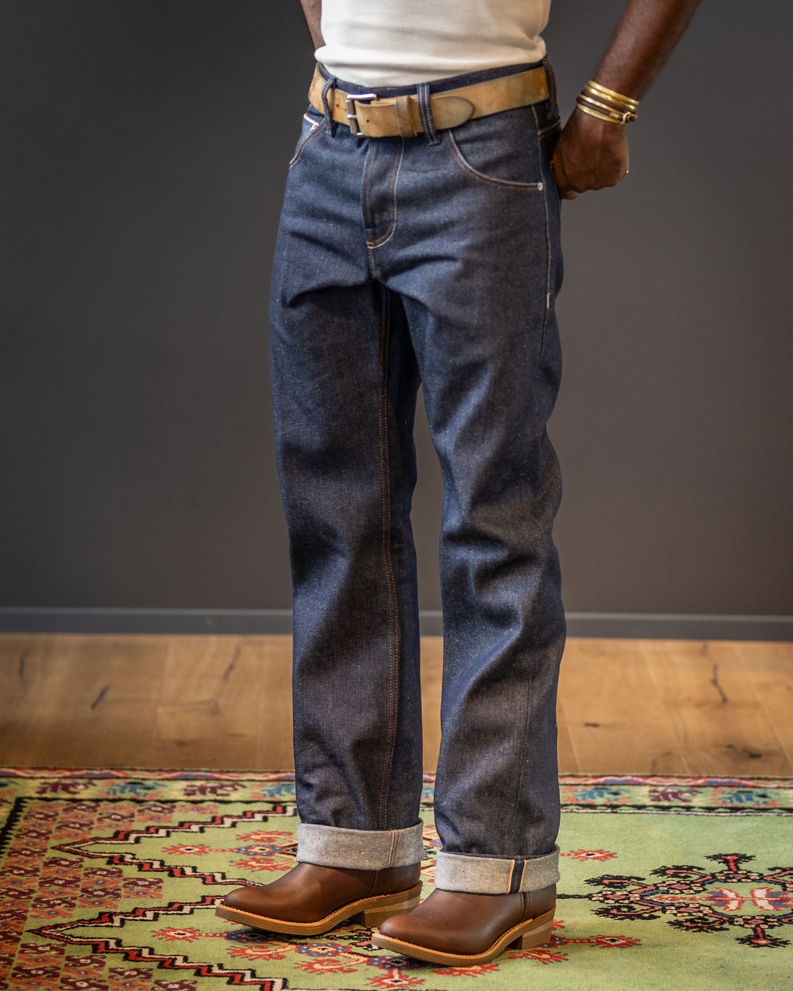 Pantalon en jean à manches bleuesPantalon en jean droit (haut) 13.5 ozPantalonBritish Parts Luzern