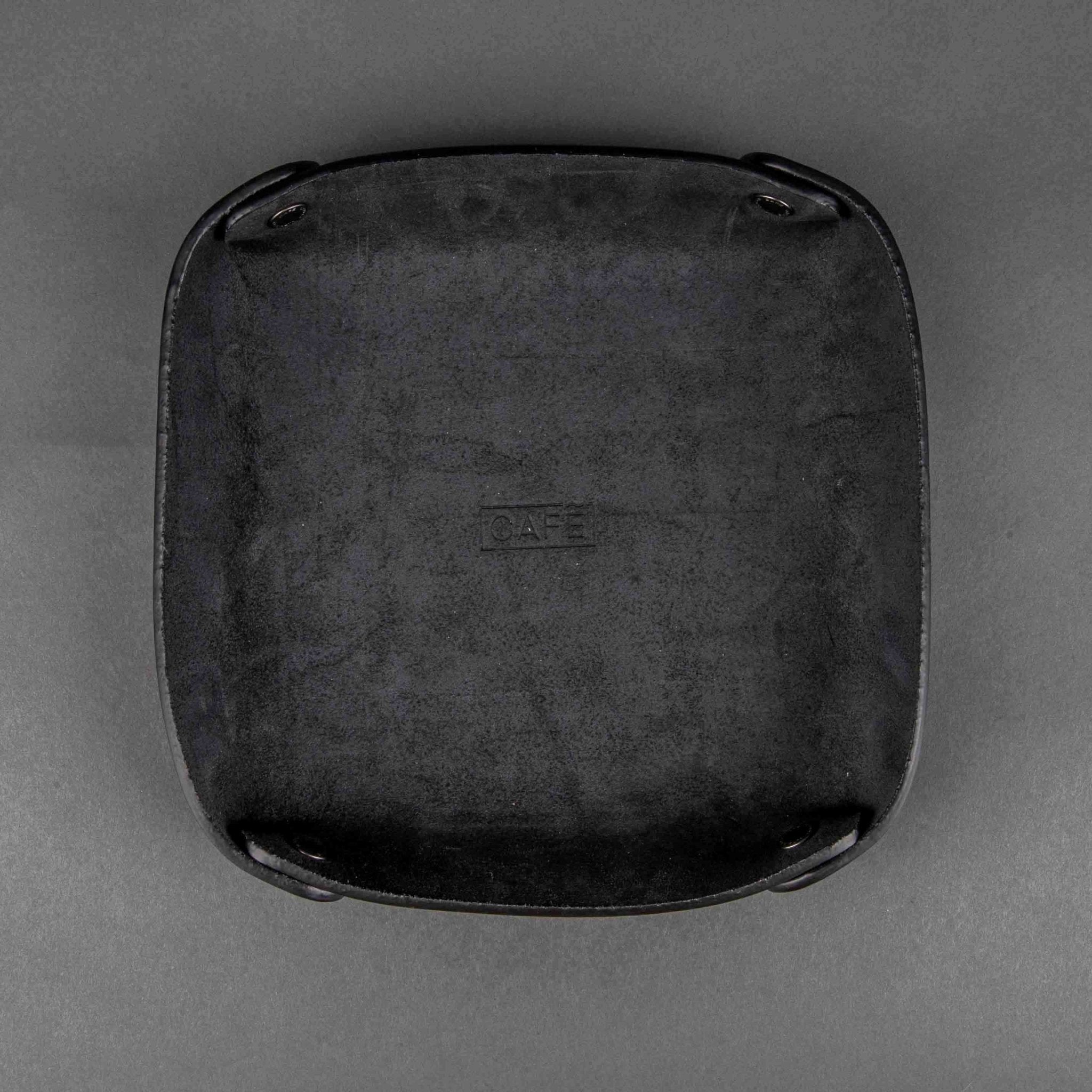 Cafe LeatherLeather Valet Tray All BlackPortefeuilleBritish Parts Luzern