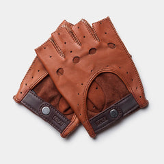 Cafe LeatherTriton Gants de voiture sans doigts en marronGants de voitureBritish Parts Luzern