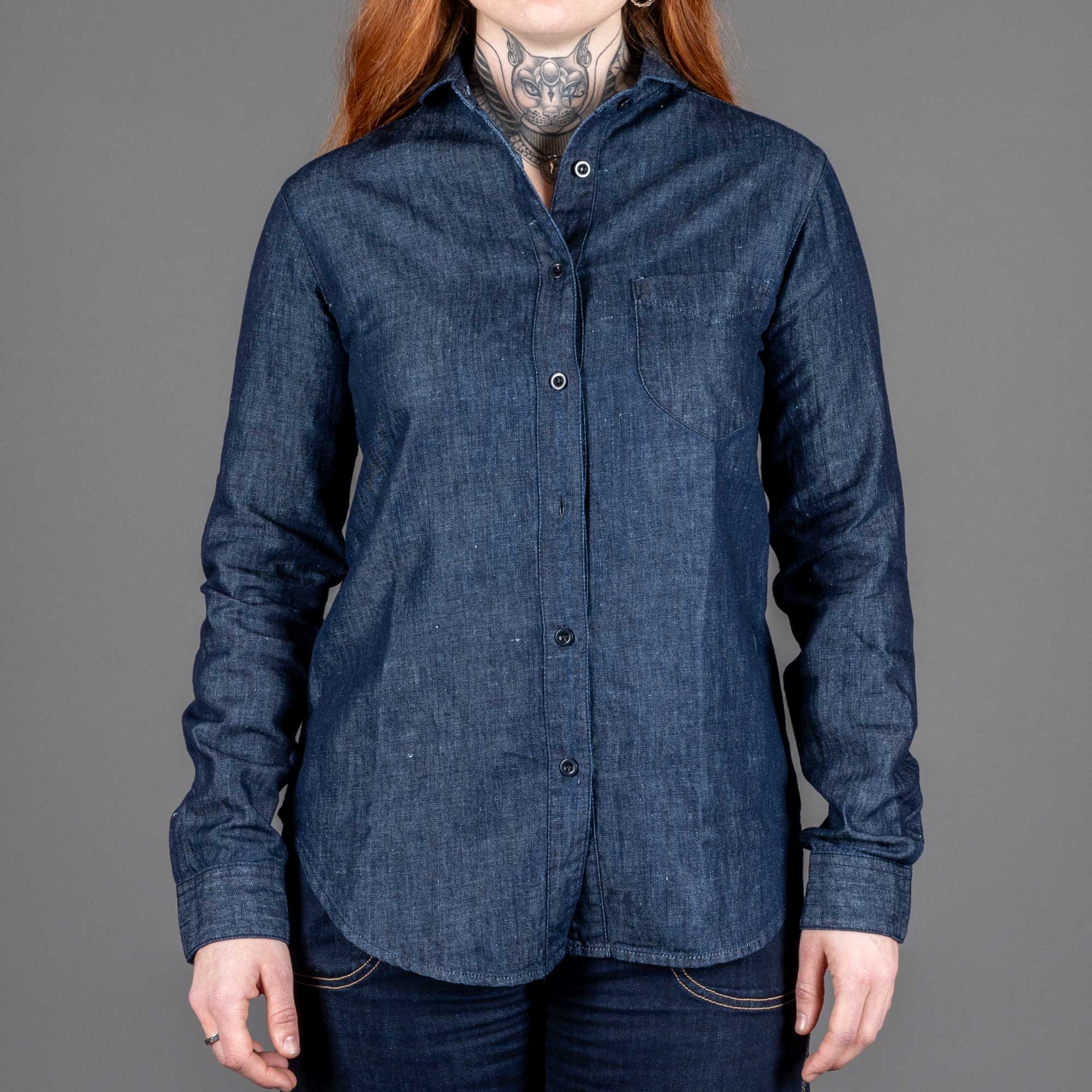 Captain SantorsBlouse pour femme 8802 CG320 Lino DenimBlouseBritish Parts Luzern