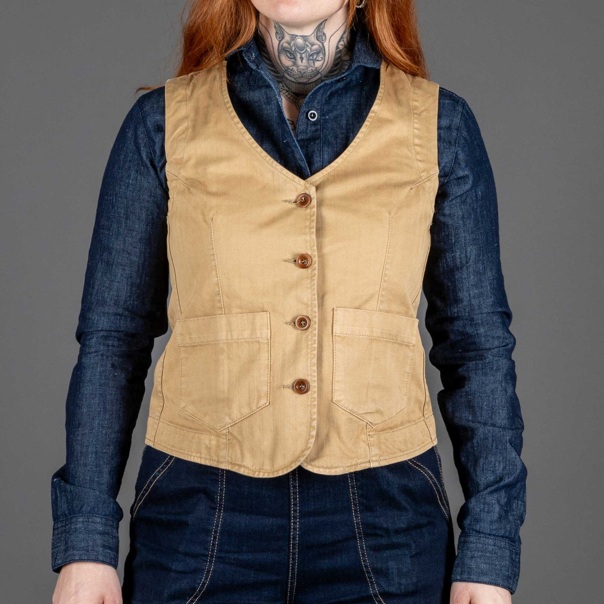 Captain SantorsWomens Sailor Vest 7702 CG511 kakiVeste pour femmeBritish Parts Luzern