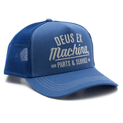 Deus Ex MachinaOverbite Trucker Cap Mechanic BlueCasquetteBritish Parts Luzern