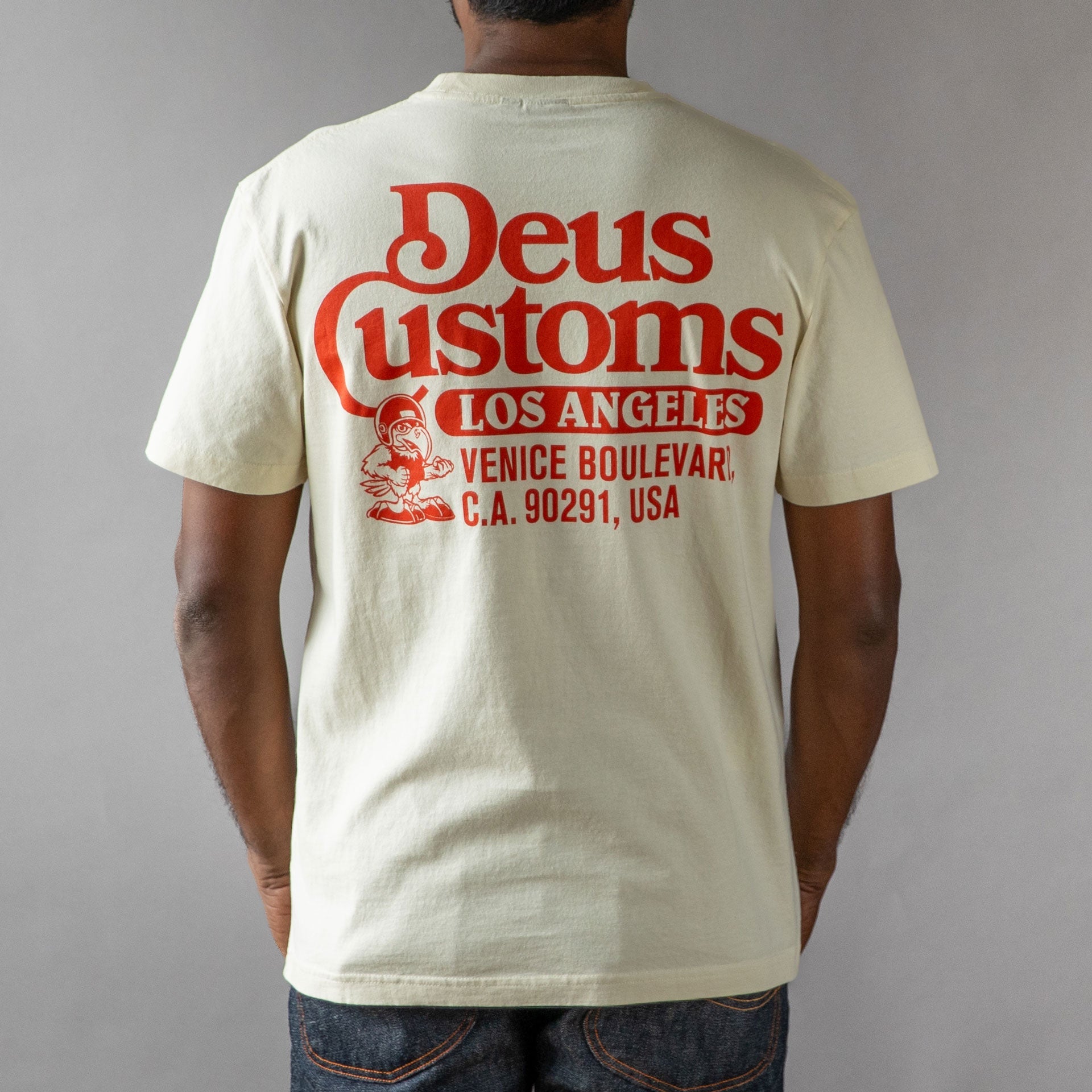 T-shirt Raptor Deus Ex Machina blanc saleT-shirt British Parts Lucerne