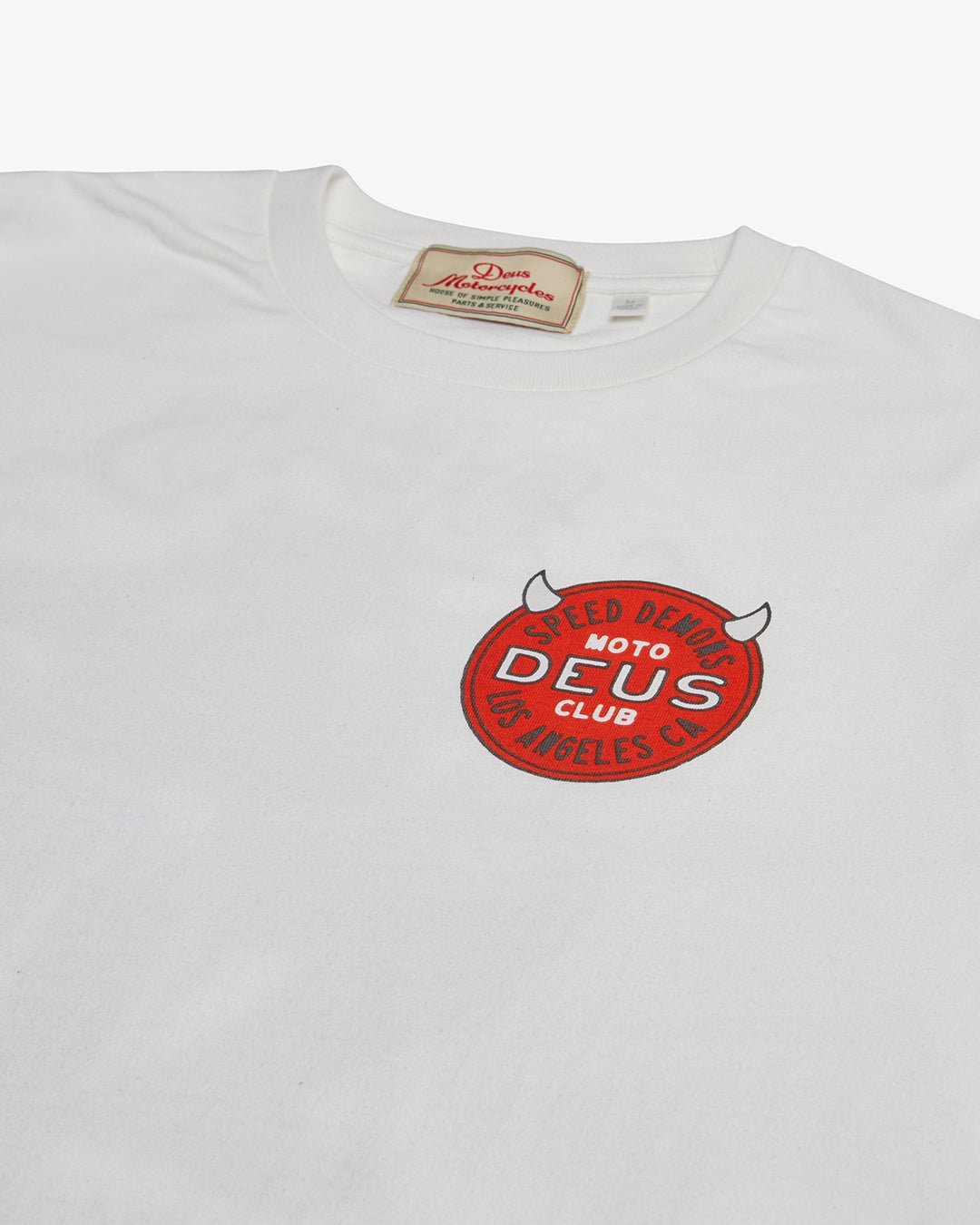 T-shirt manches longues vintage blanc Deus Ex Machina Riding Hot, British Parts Lucerne