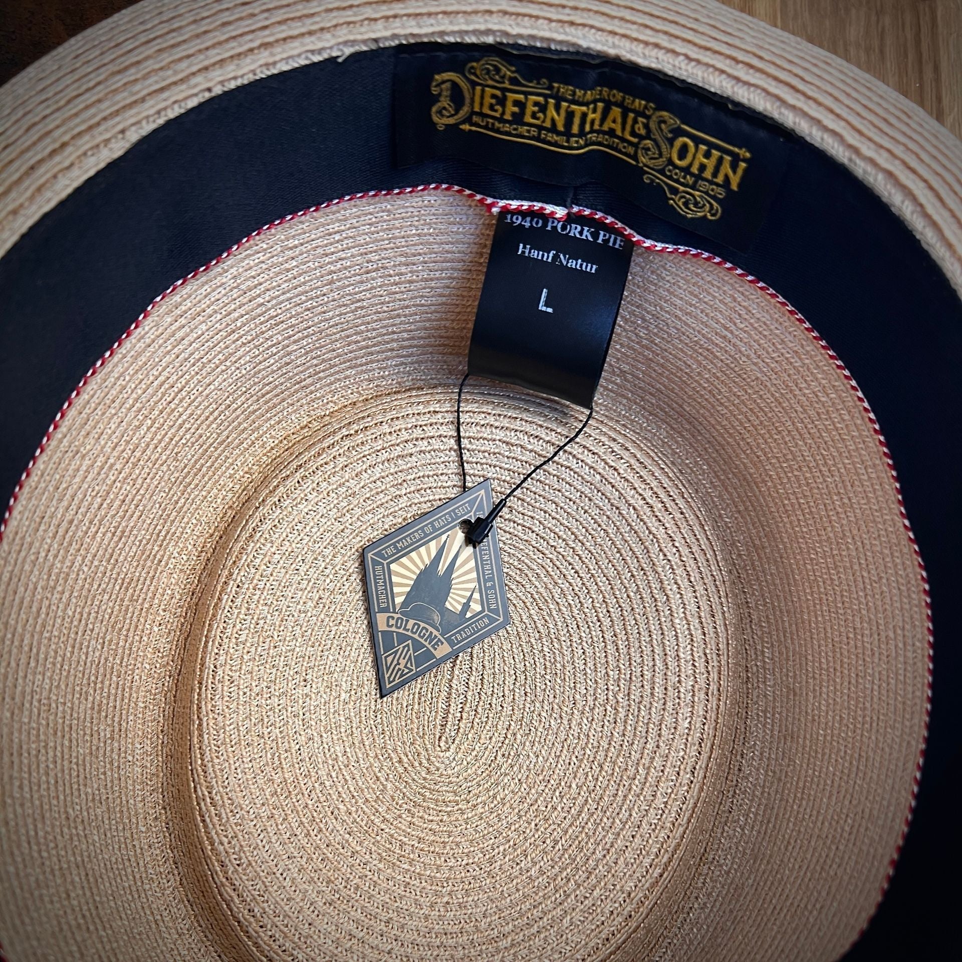 Diefenthal & Sohn1940 Pork Pie chanvre NaturHutBritish Parts Luzern
