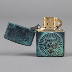 Bijoux finsZippo Jaguar bronze patinéBriquetBritish Parts Luzern