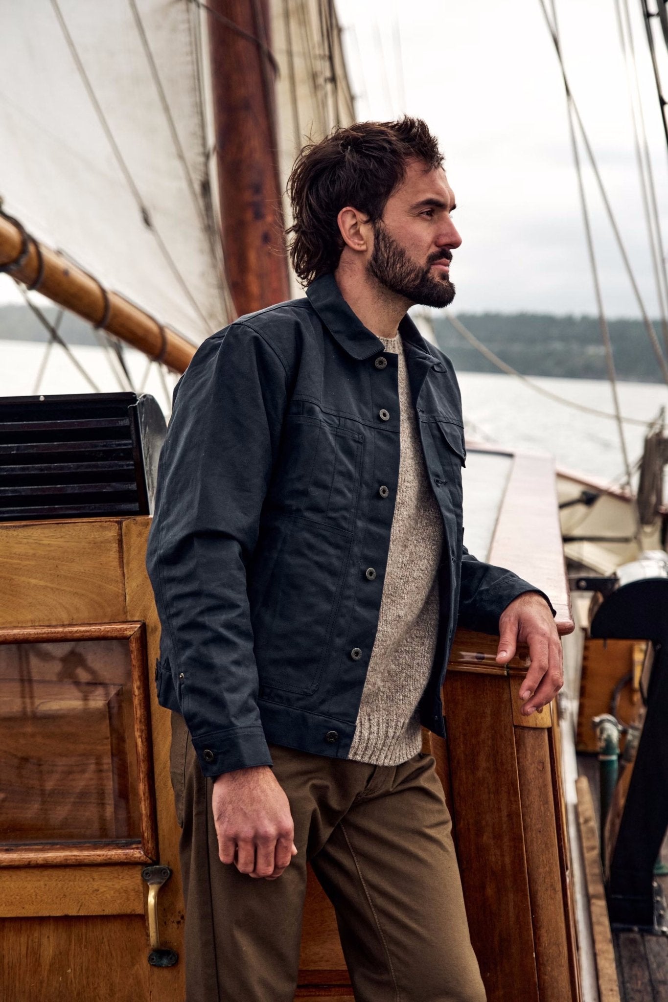 FilsonShort Lined Cruiser Jacket - Service BlueBackenBritish Parts Luzern